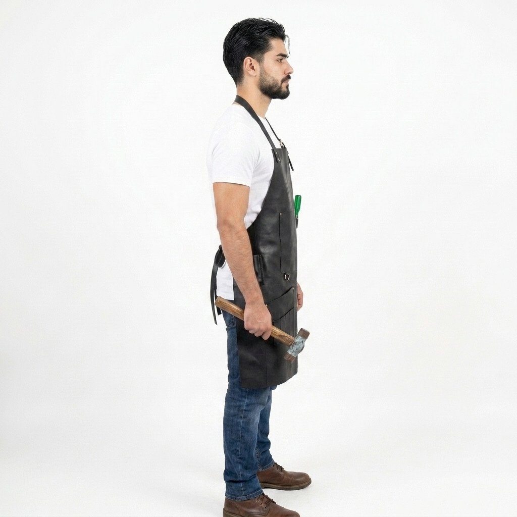 leather welding apron, leather woodwork apron, leather carpenter apron, leather blacksmith apron, leather butcher apron