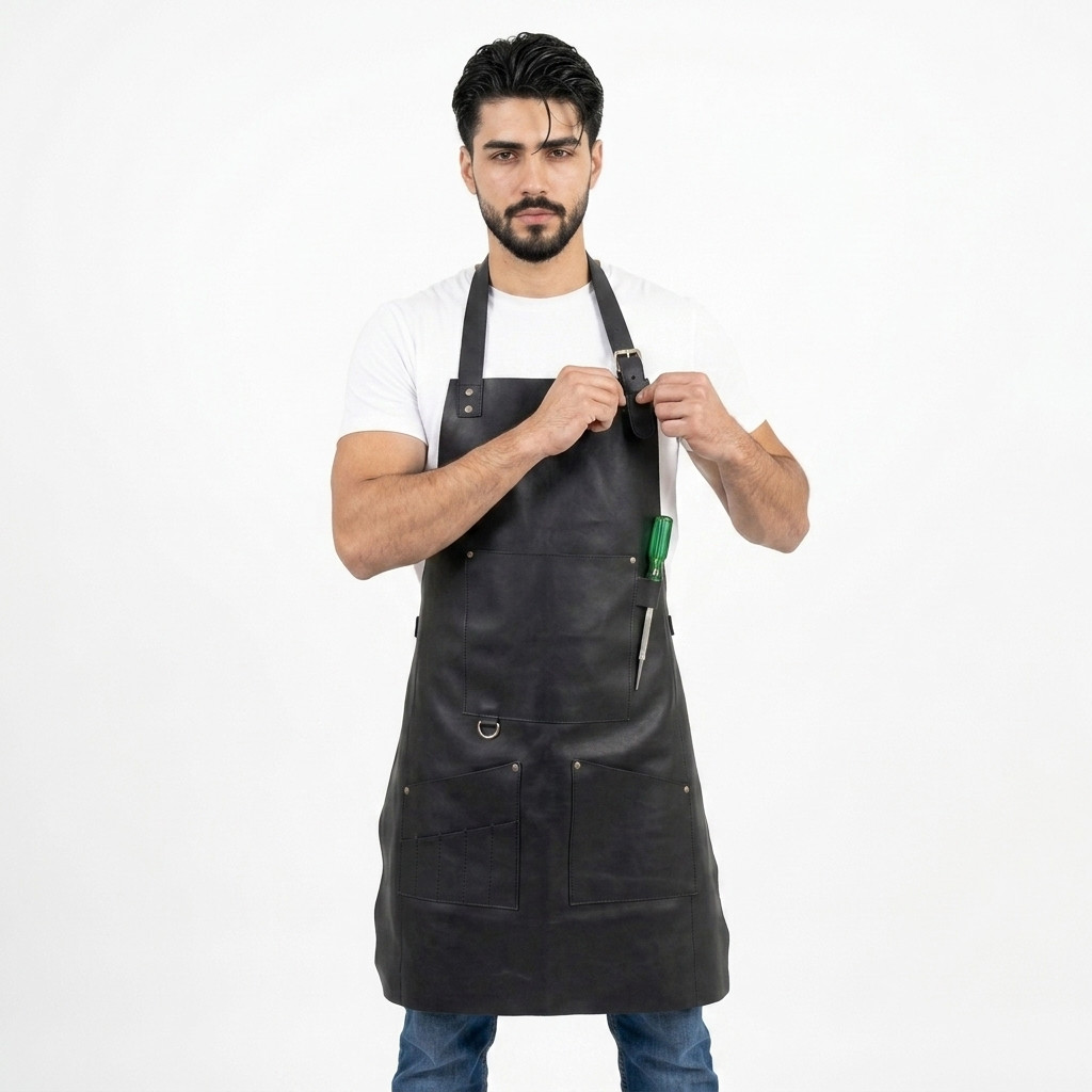 leather welding apron, leather woodwork apron, leather carpenter apron, leather blacksmith apron, leather butcher apron