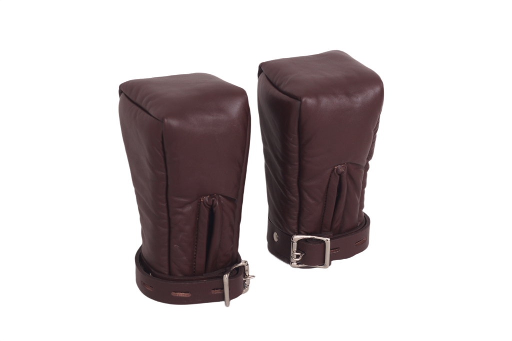 Brown Padded Bondage Mittens
