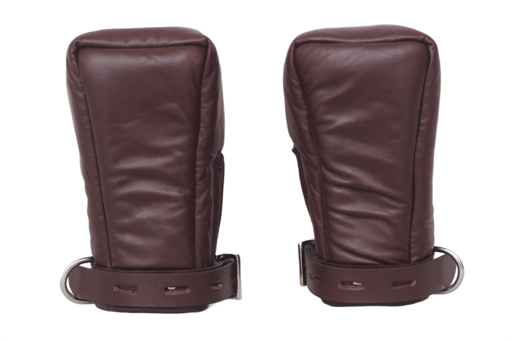leather bondage mittens