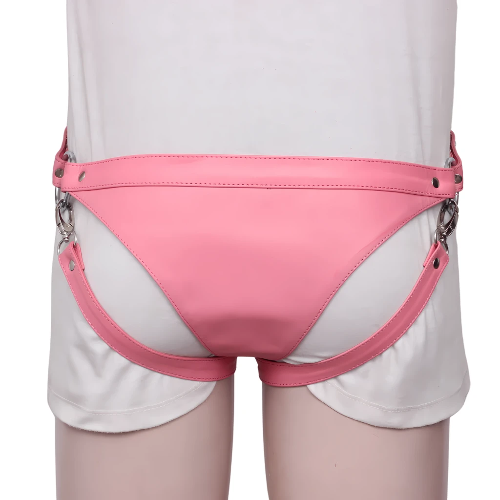 pink mens bdsm harness, mens leather bdsm harness