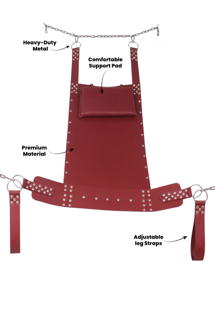 Brown Genuine Leather Bondage Sex Swing