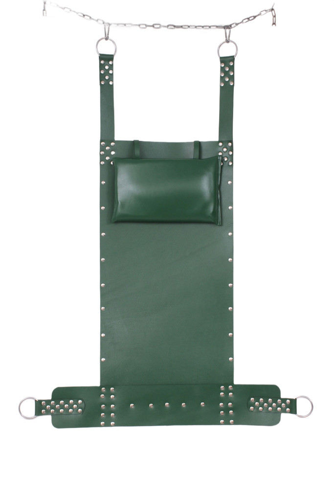 Dark Green Leather Sex Swing Bondage