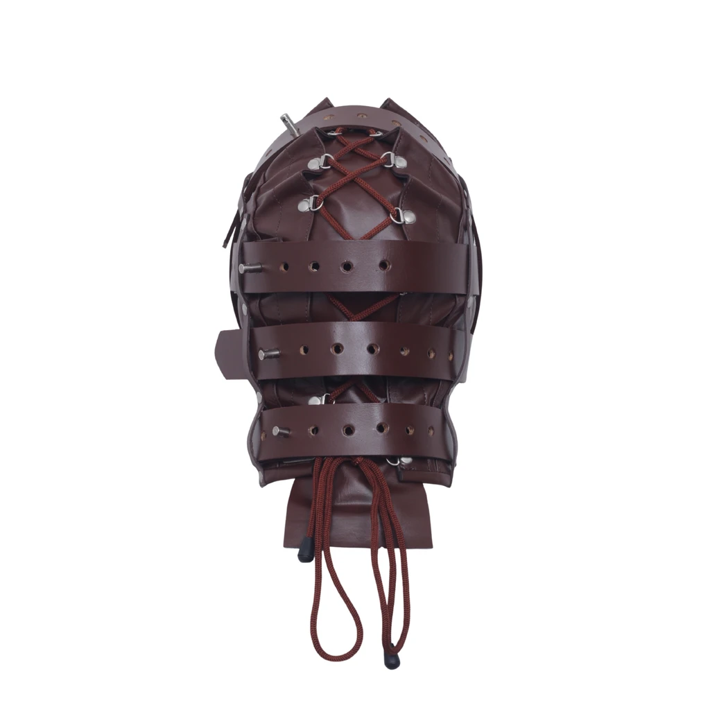 leather bondage hood, leather bdsm hood, leather bondage mask, leather hood