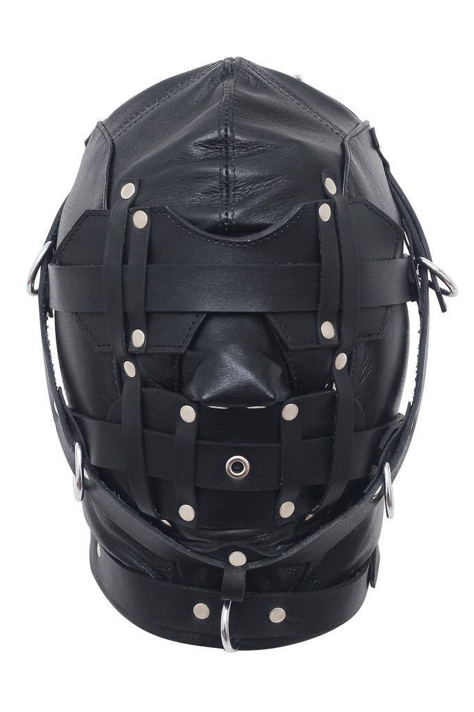 Leather Bondage Hood, Bondage Hood, BDSM Hood, BDSM Gear
