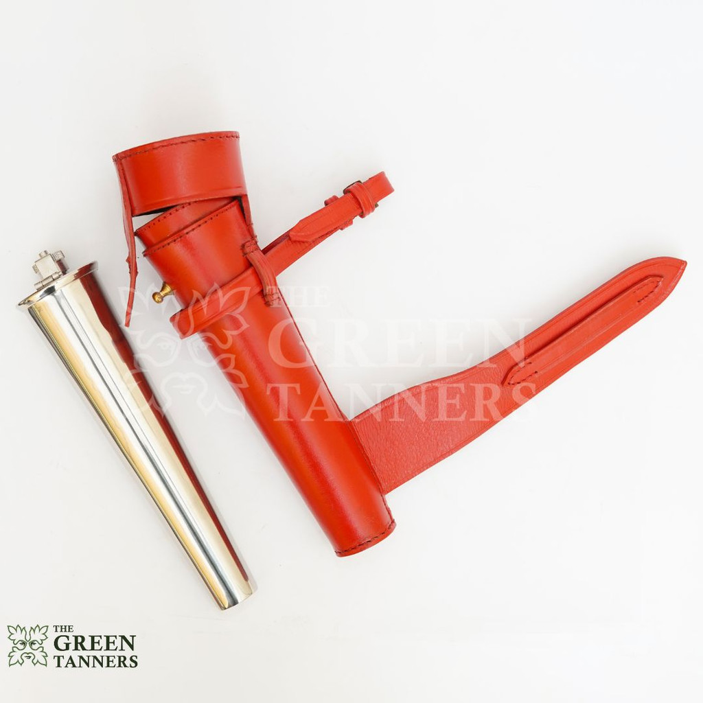 Hunting Flask Bottle, Hunting Flaks, Red Leather Case