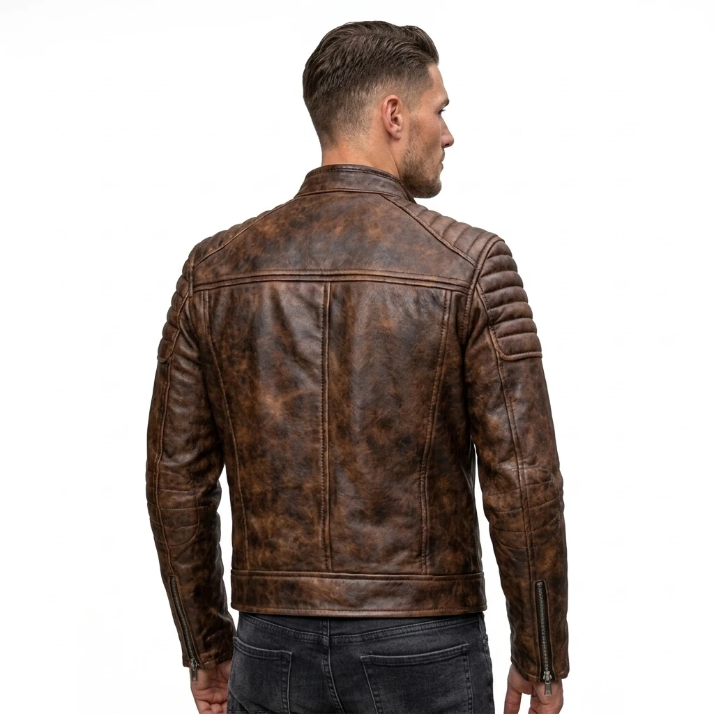 cowhide jacket, leather biker, cafe racer, mens leather, biker jacket, vintage jacket