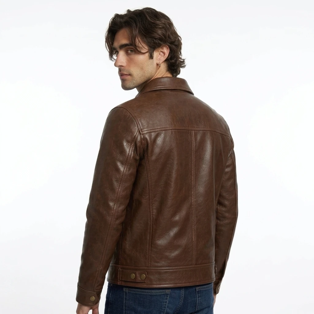 brown leather jacket, leather biker, mens biker jacket, motorcycle jacket, vintage jacket, leather coat