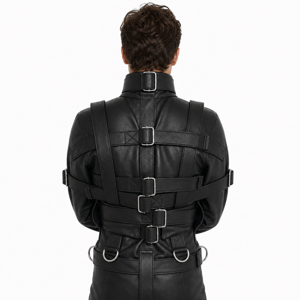straitjacket, white straitjacket, straitjacket costume, adjustable straitjacket, Halloween straitjacket