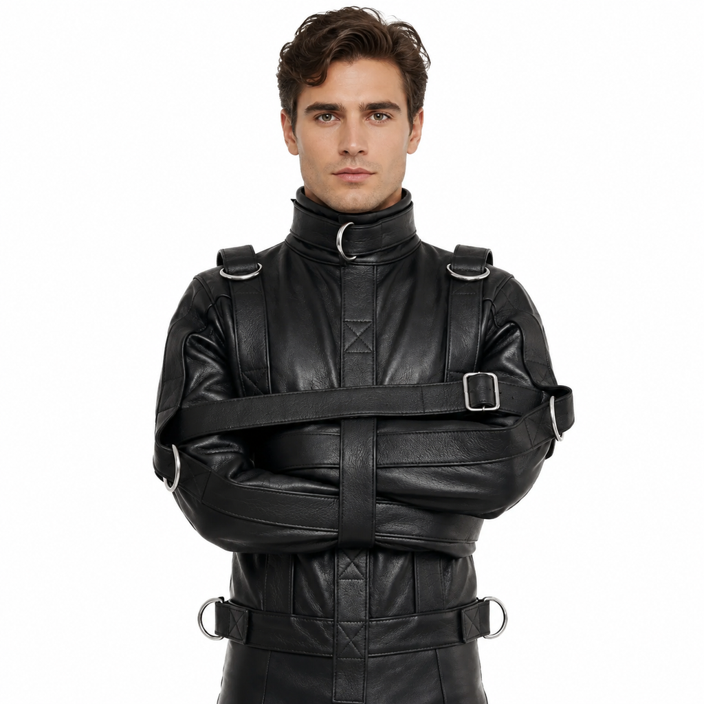 straitjacket, white straitjacket, straitjacket costume, adjustable straitjacket, Halloween straitjacket