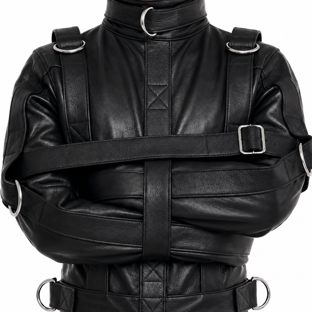 straitjacket, white straitjacket, straitjacket costume, adjustable straitjacket, Halloween straitjacket