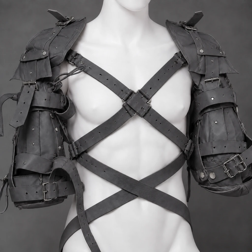 Dark Grey Leather Pet Crawler Restraint Harness