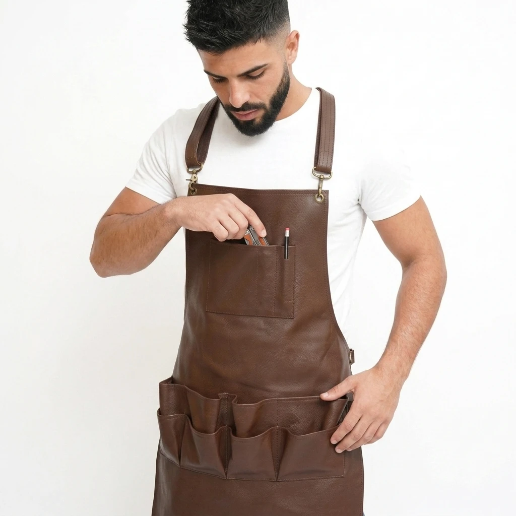 leather welding apron, leather woodwork apron, leather carpenter apron, leather blacksmith apron, leather butcher apron