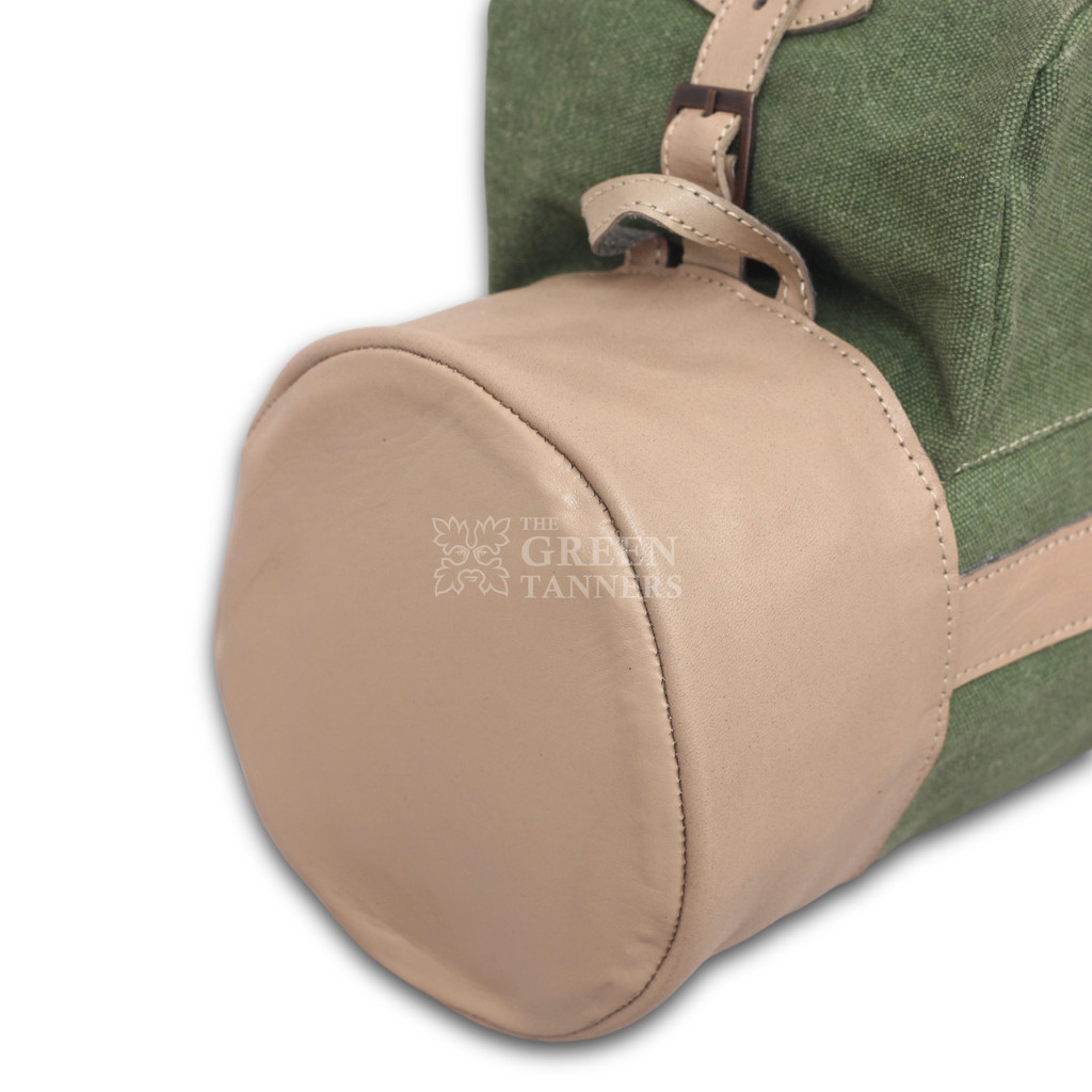Premium Waxed Canvas Golf Bag - Close Upper View Premium Waxed Canvas Golf Bag - Close Upper View