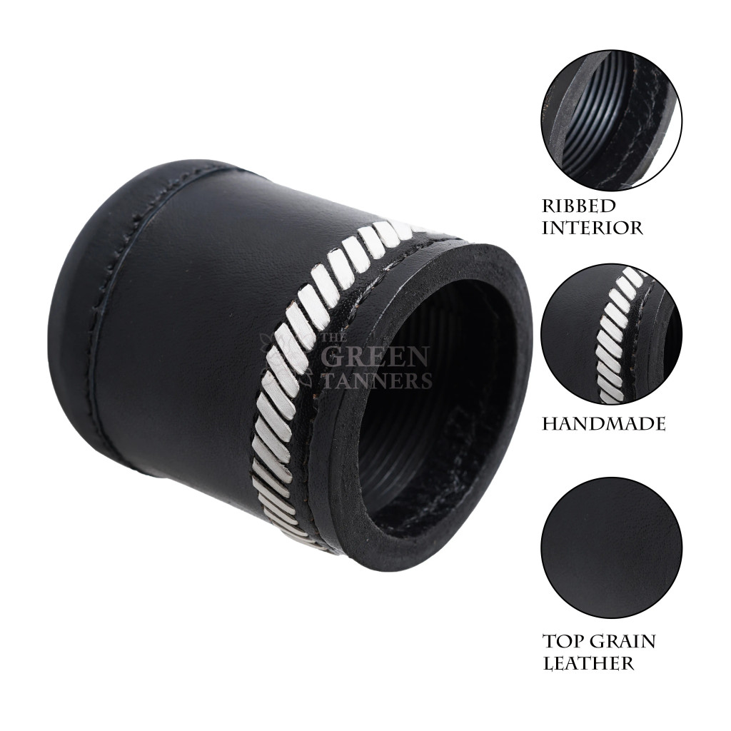 leather dice cup, dice cup, ribbed interior dice cup leather dice cup, dice cup, ribbed interior dice cup