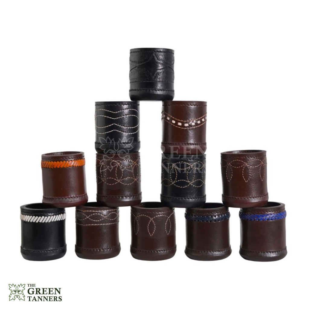 vintage leather dice cup