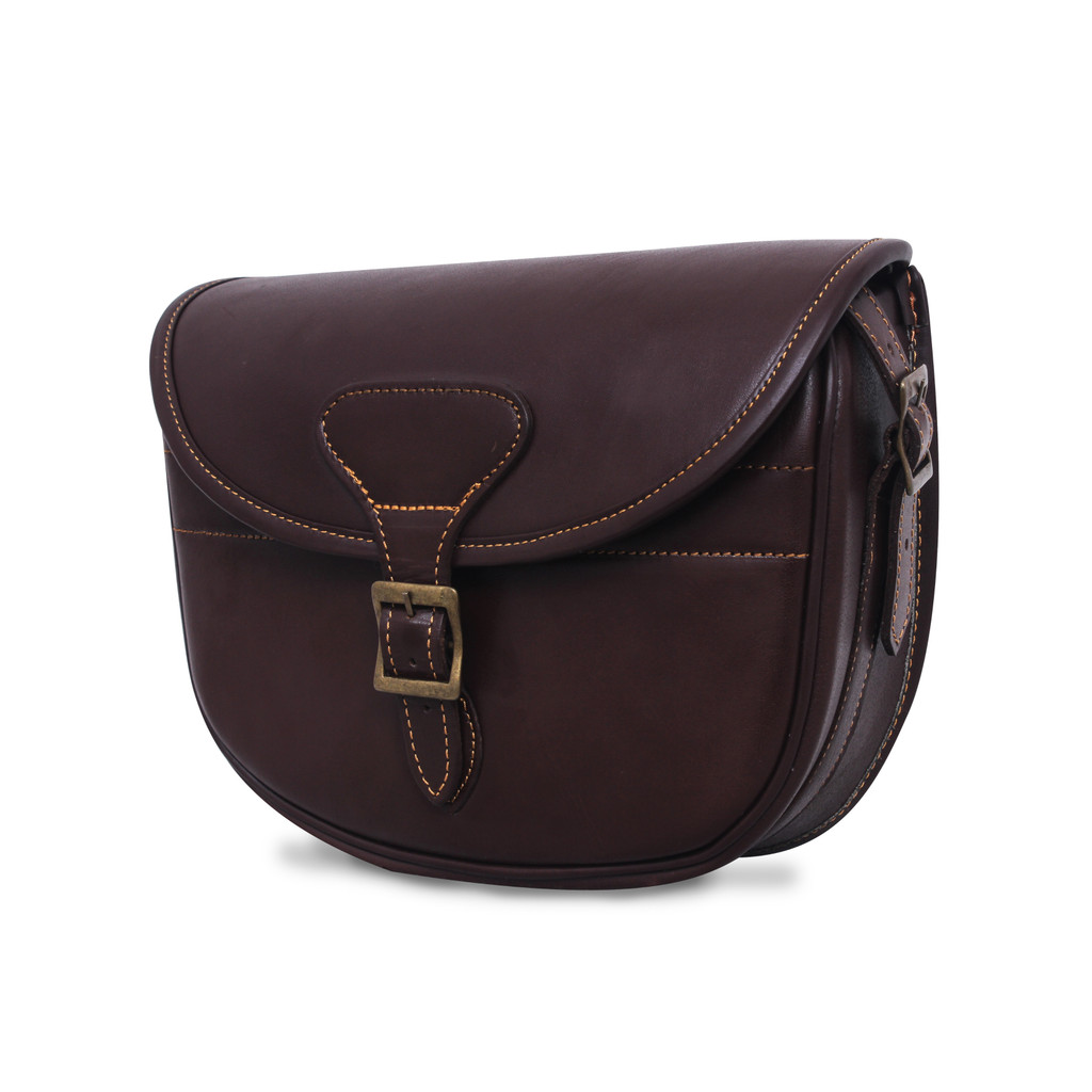 100% Genuine Leather Shooting Bag  Maroon Leather Ammo Bag - Main Image