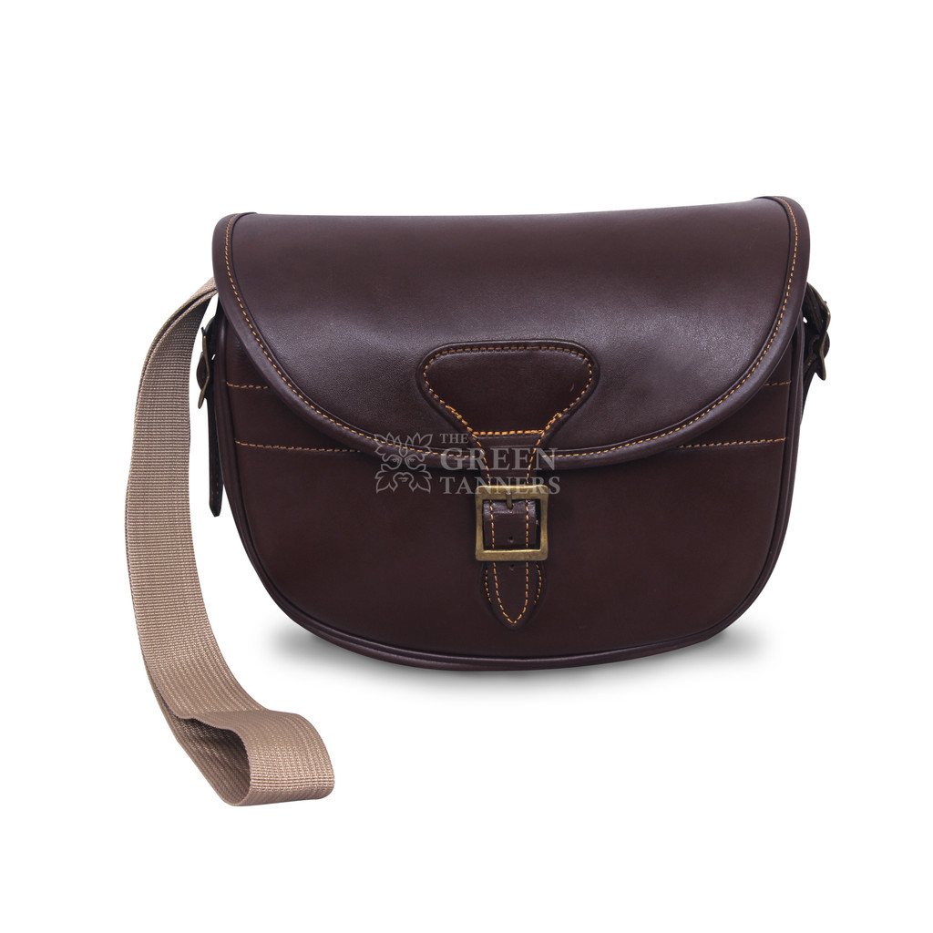 100% Genuine Leather Shooting Bag  Maroon Leather Ammo Bag - Bag With Strap