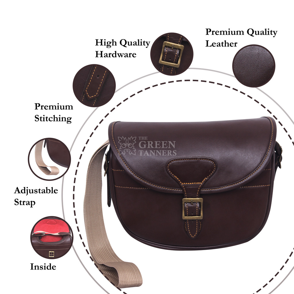 100% Genuine Leather Shooting Bag  Maroon Leather Ammo Bag - Infographics