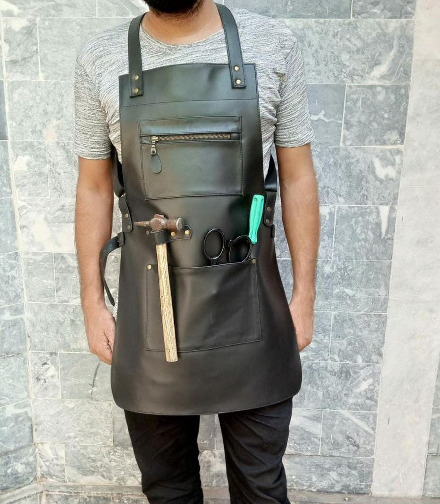 Leather Woodworking Apron, Leather Carpenters Apron, Leather Work Apron
