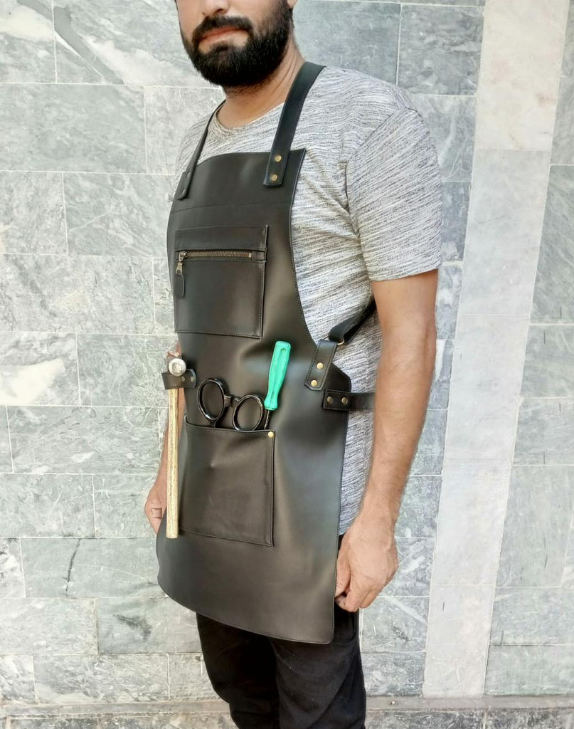 Leather Woodworking Apron, Leather Carpenters Apron, Leather Work Apron