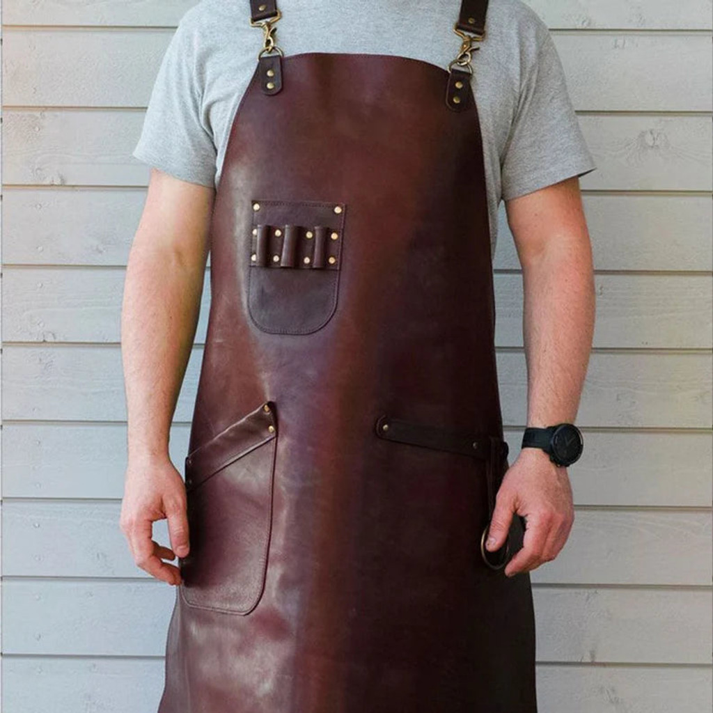 Leather Woodworking Apron, Leather Carpenters Apron