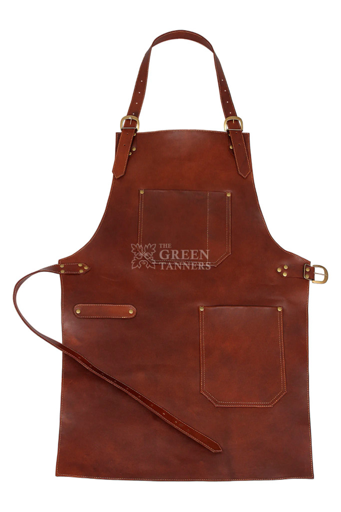 A model used Brown Leather Apron