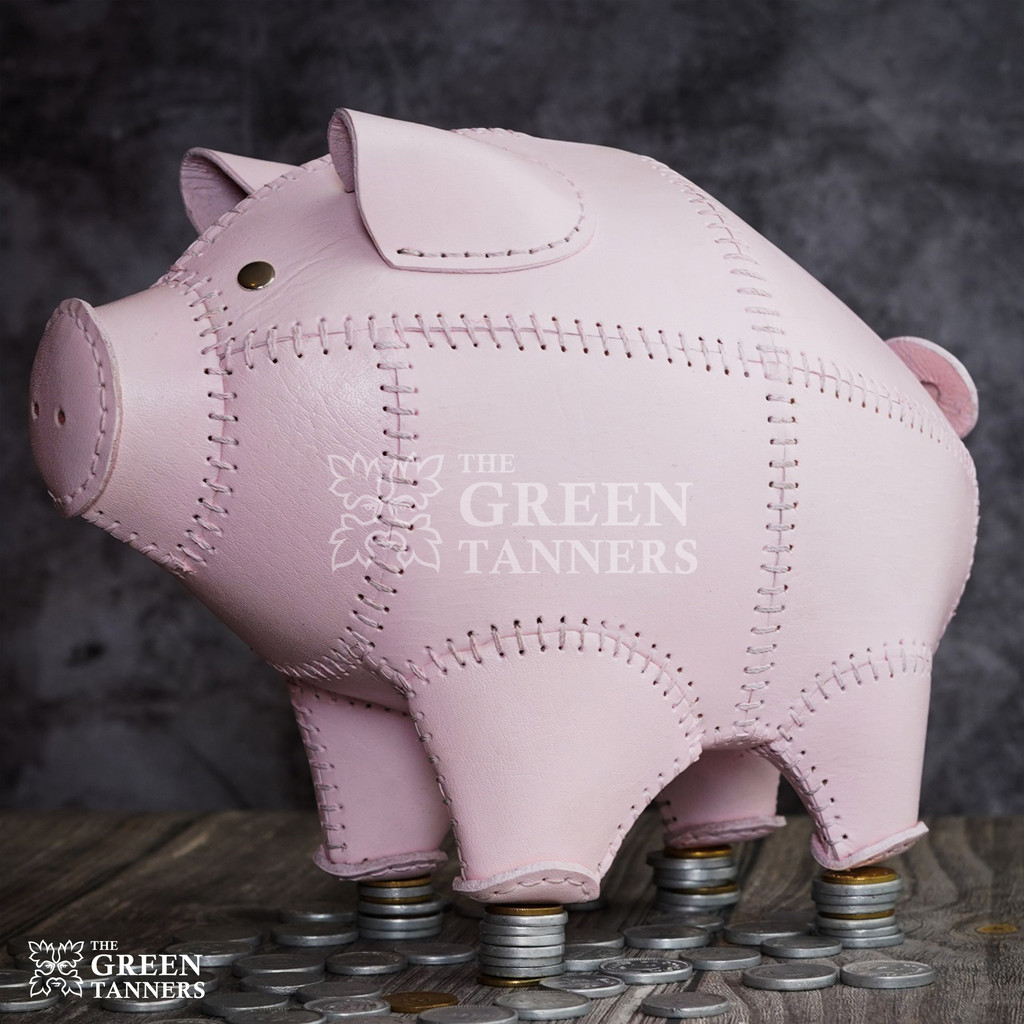 Leather Piggy Bank, Leather Money Box