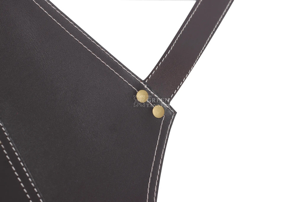 Black Leather Butcher Apron - front image