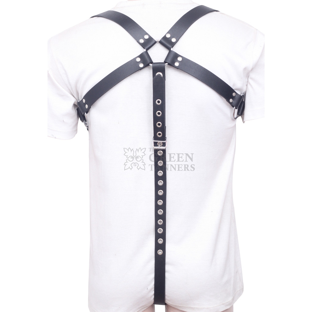 back view - full body gay leather chest harness