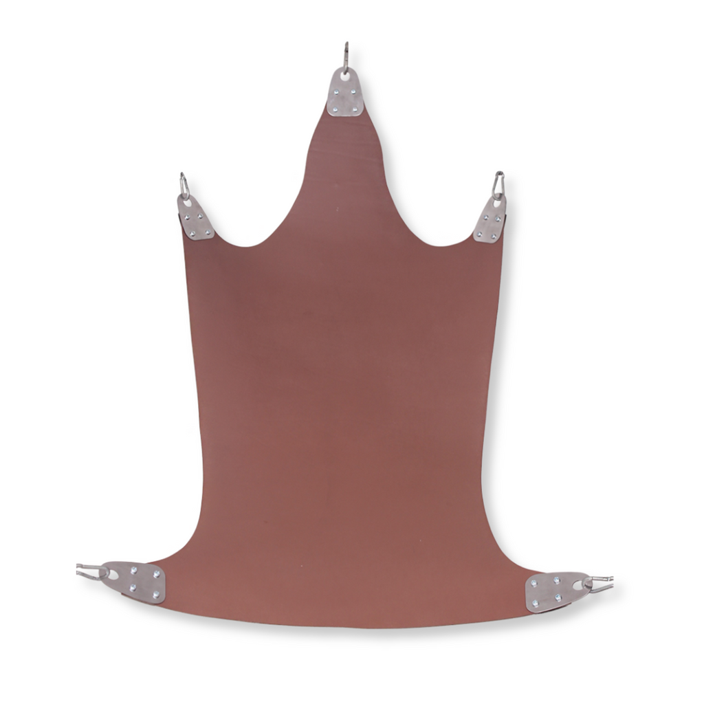 5 point leather sex swing - front view, leather sex swing, leather sex sling, leather bondage sex sling