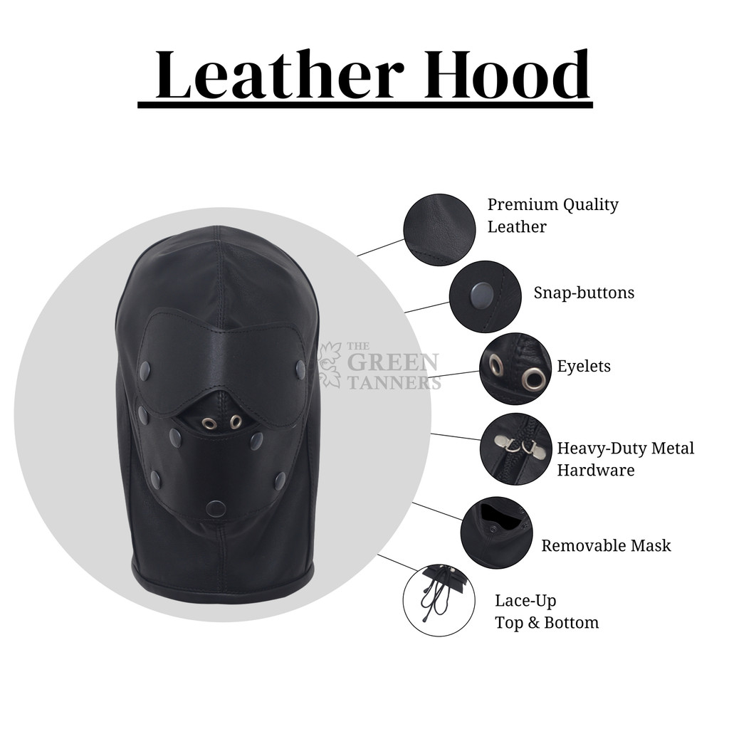 Leather Bondage Hood, Leather Hood, Leather Bondage Harness, Leather Bondage Head - Infographics Leather Bondage Hood, Leather Hood, Leather Bondage Harness, Leather Bondage Head - Infographics