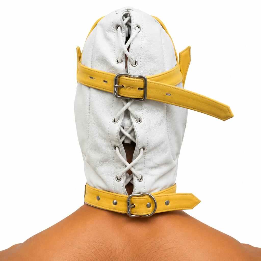 leather bdsm hood, leather bondage hood, leather bondage mask, leather hood, leather hood bdsm