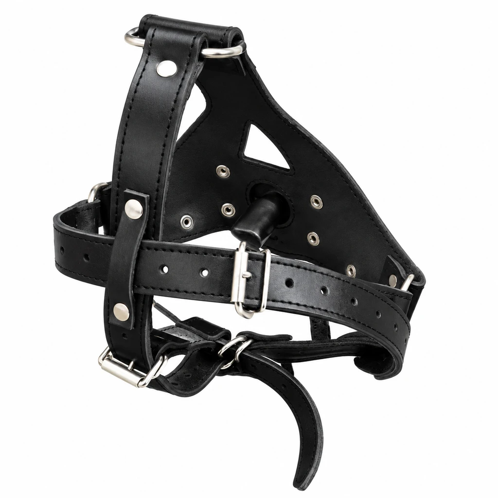 leather face muzzle, leather bdsm muzzle, leather head harness, leather bondage muzzle, leather muzzle, leather harness, leather kinky muzzle