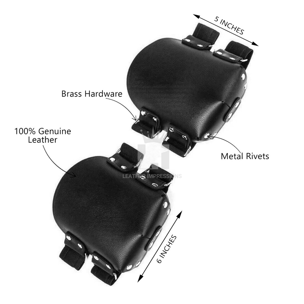 leather knee pads, black knee pads