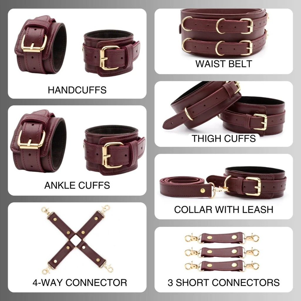 leather handcuffs, bdsm restraints set, leather handcuffs set, leather bdsm handcuffs, leather bondage handcuffs, leather bondage handcuff set
