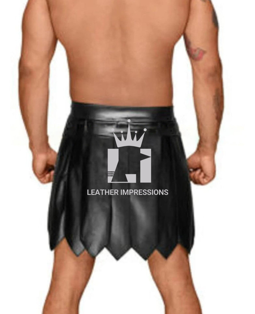 leather kilt, leather kilt for men, mens leather kilt, Gay Kilt, leather gladiator kilt