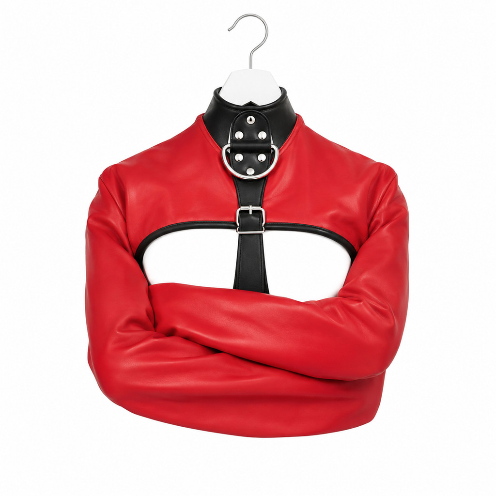 leather straitjacket bondage, leather straight jacket, straight jacket bdsm, leather straitjackets