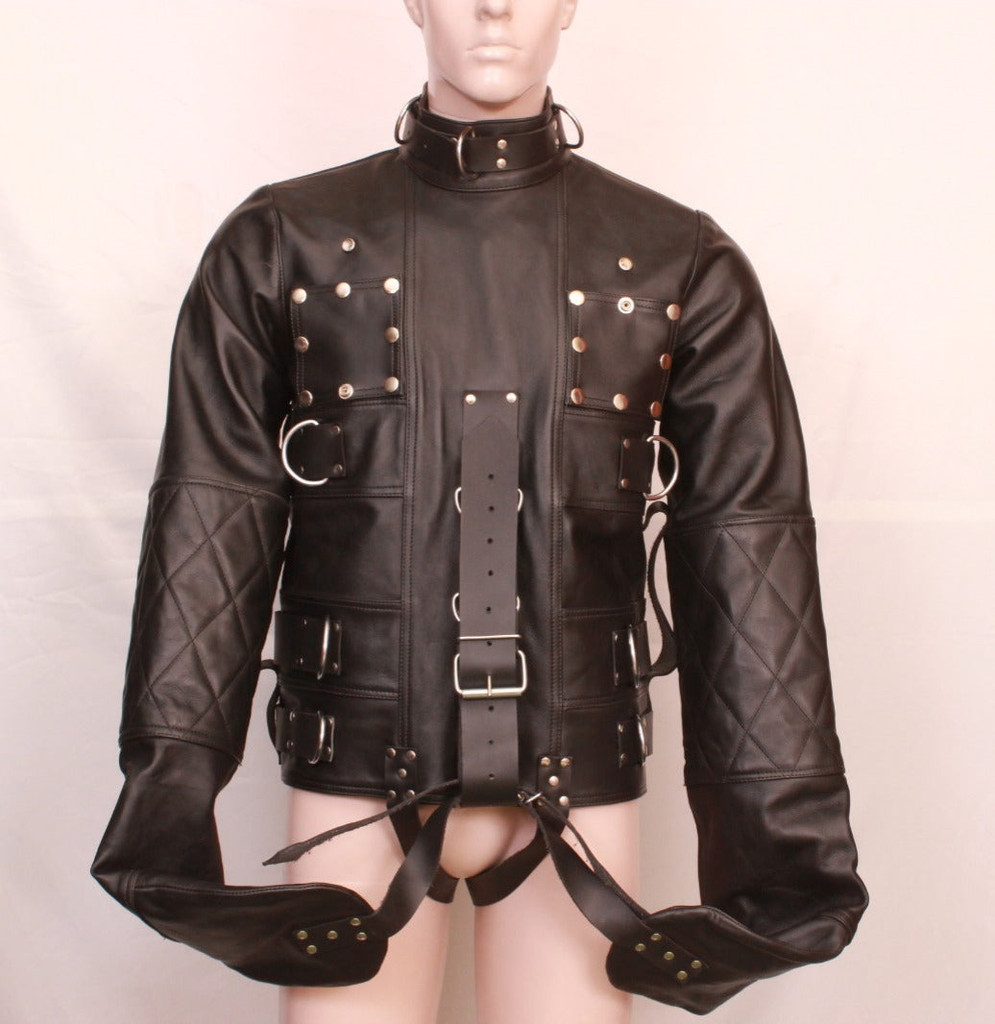  Leather Straitjacket Bondage, Leather Straight Jacket, straight jacket bdsm, leather straitjackets