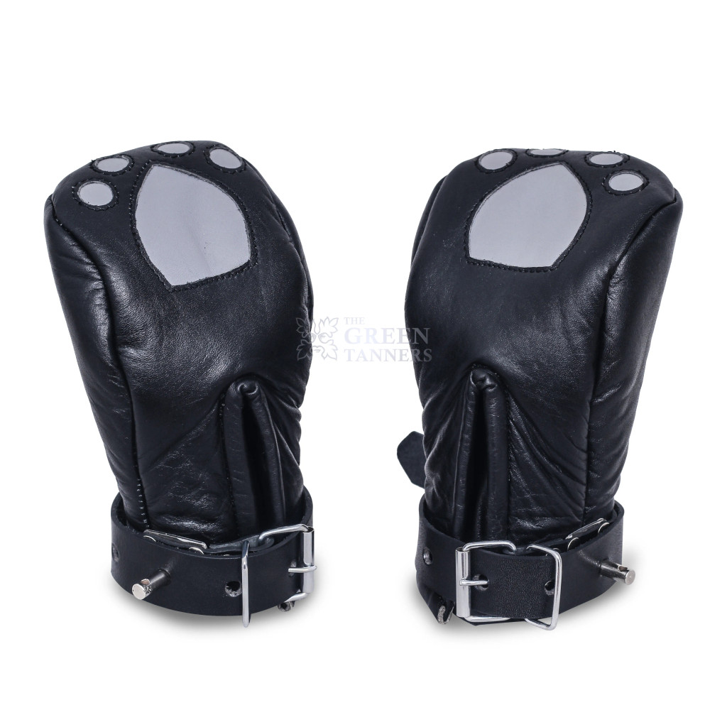 leather bondage mittens, leather mitts, leather bondage mitts, bdsm mittens, bdsm mitts