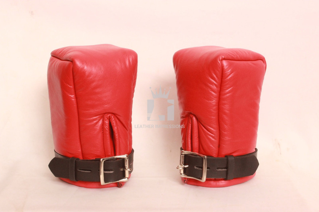 leather bondage mittens, leather mittens