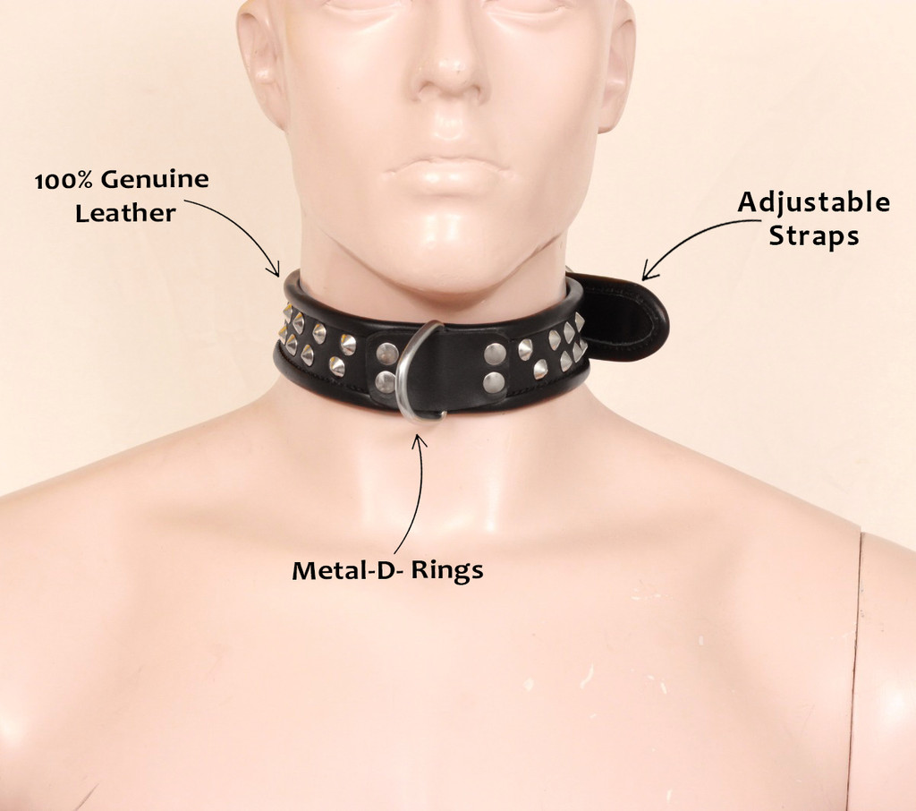 leather bdsm collar, leather bondage collar, leather slave collar, leather neck restraint