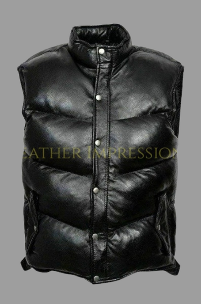 leather vest, gay leather vest, leather vest bdsm, bondage leather vest, leather puffer vest, quilted vest