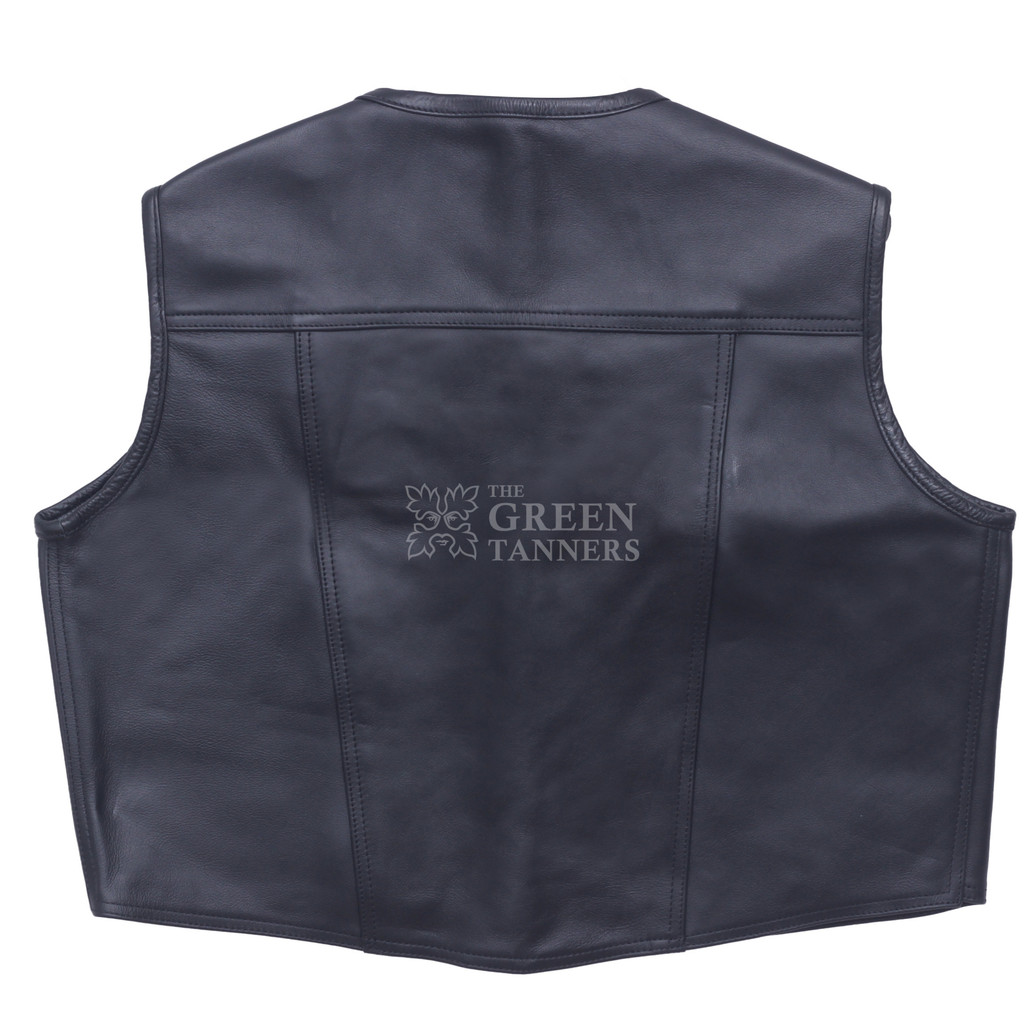 Sleek Leather Bar Vest - Back Closed Image