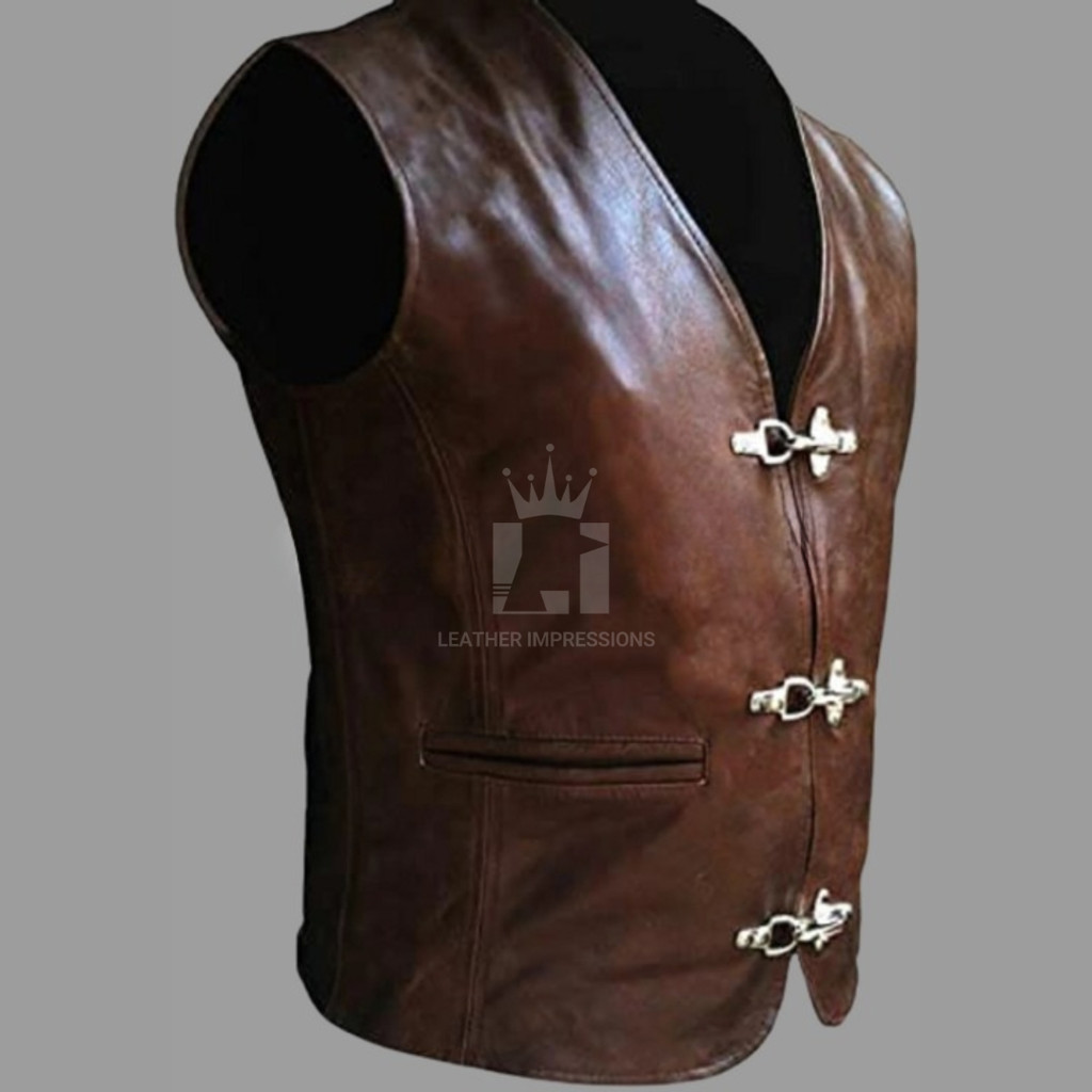 Leather vest, gay Leather vest, Leather vest bdsm, bondage Leather vest