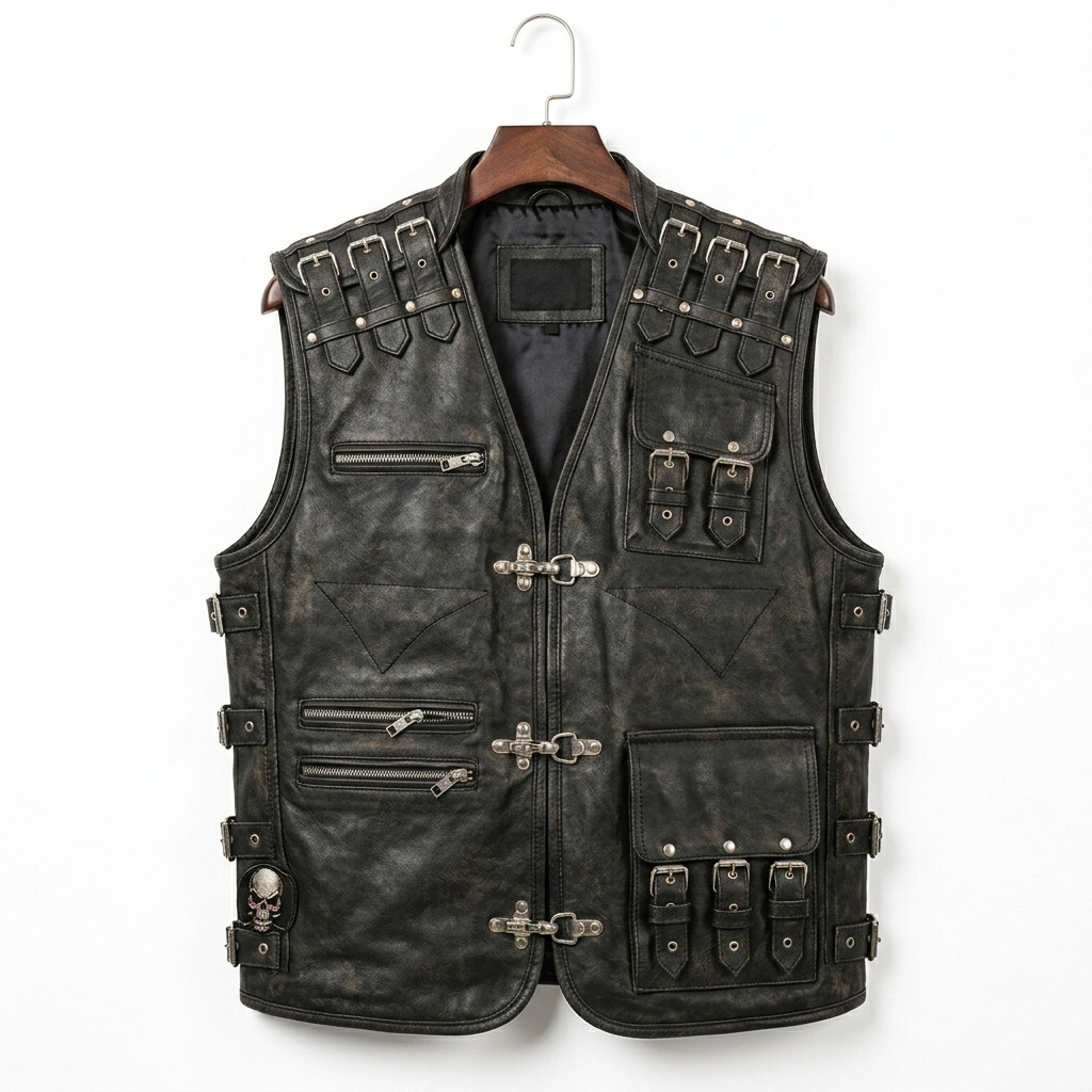 heavy duty biker vest, leather motorbike vest, heavy duty leather motorcycle vest, rugged leather heavy duty biker vest, mens leather biker vest, leather men's motorcycle vest, motorcycle leather vest, black leather vest, biker leather waistcoat, leather club vest