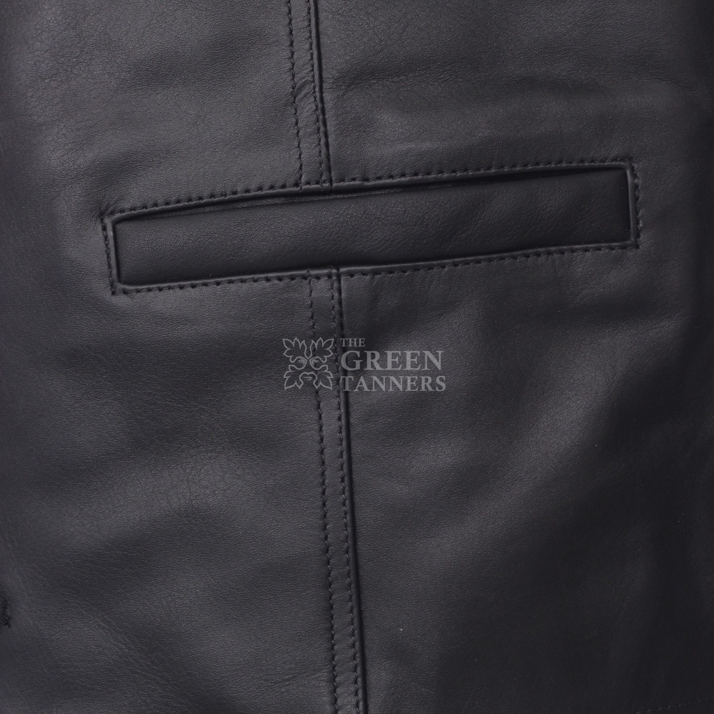 Classic Design Formal Leather Vest - pocket image