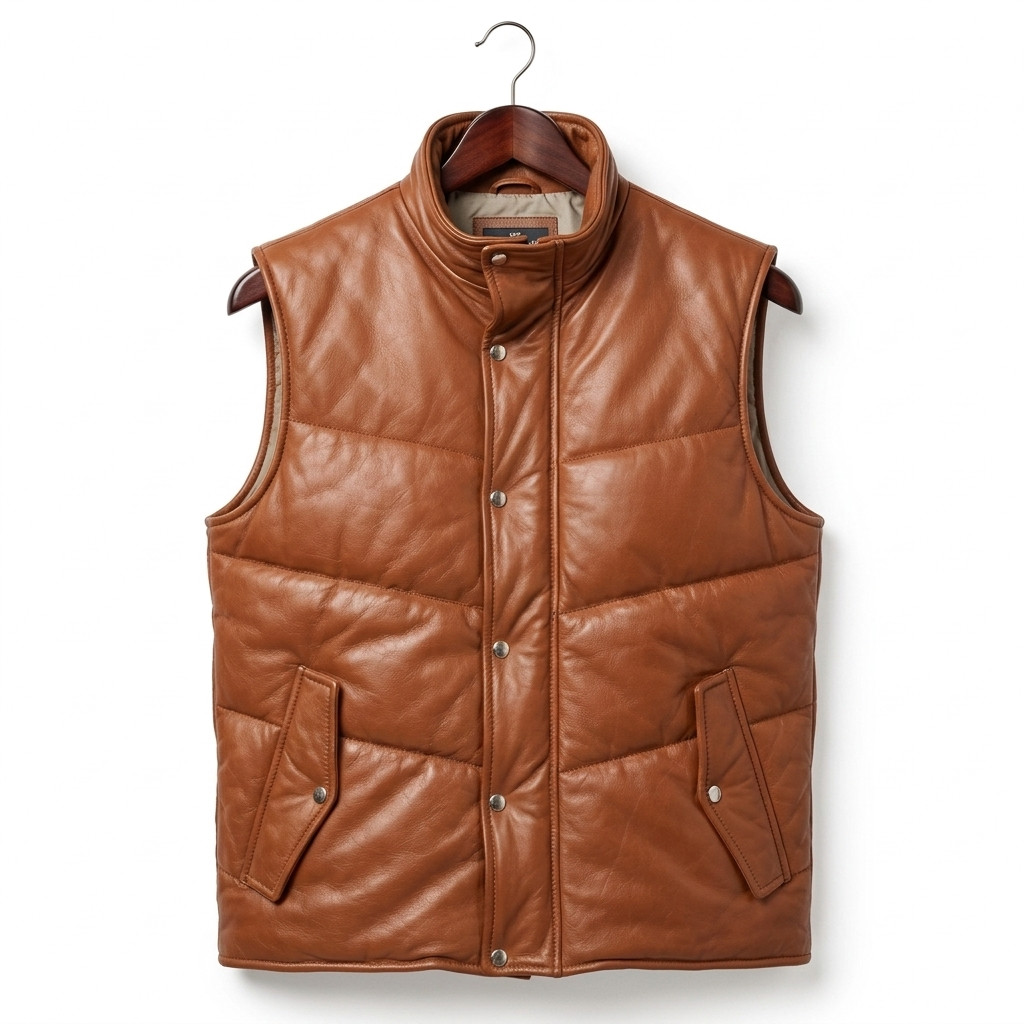 leather vest, gay leather vest, leather vest bdsm, bondage leather vest, leather puffer vest, quilted vest