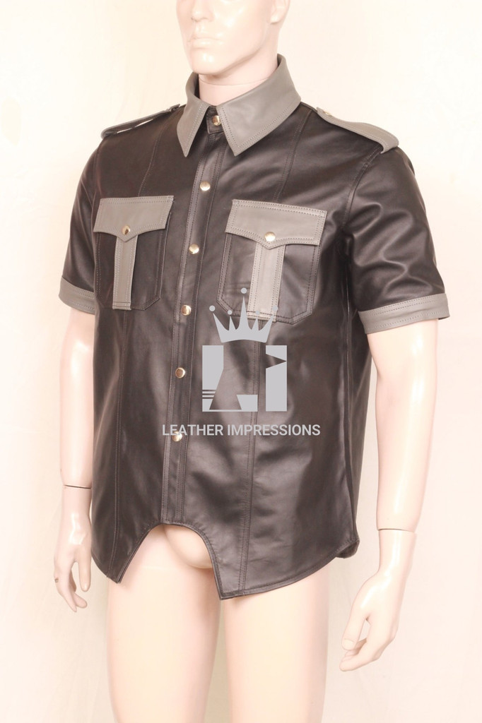 leather shirt, gay leather shirt, leather shirt bdsm, bondage leather shirt