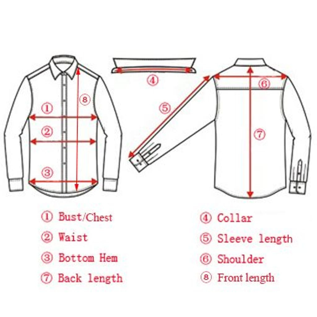 Men’s Shirt Measurement Guide – Chest, Waist, Sleeve, and Shoulder Sizing Chart